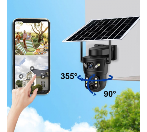 IP камера відеоспостереження RIAS D05 (v380Pro APP) 4G 2 3MP+3MP за 1986 грн