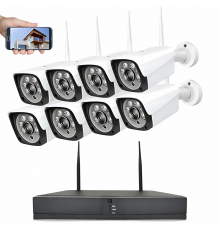 Комплект відеоспостереження DVR KIT-6678 Wi-Fi, 8 камер, 1080P, IP67, нічна зйомка / Набір камер 8 шт DVR KIT 6678+реєстратор