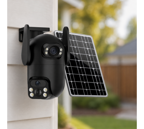 Камера відеоспостереження із сонячною панеллю AND VQ05-4G solar camepa app380 / Камера вулична 6.0 Мп