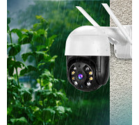 Уличная поворотная IP камера видеонаблюдения WiFi 2mp ICSee / камера наружного наблюдения для дома Black