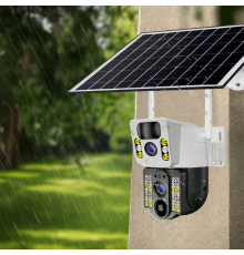 4K Беспроводная камера Solar 4G, двойной объектив, ночное видение V380 Pro CCTV 8MP