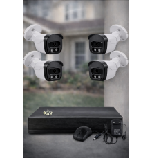 Комплект відеоспостереження DVR KIT UCAM 4 камери з реєстратором / Комплект вуличних камер з вологозахистом