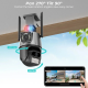 Уличная охранная поворотная 4G камера Dual Lens Zoom 8MP сирена, зум