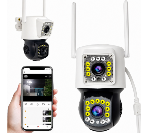 Уличная камера видеонаблюдения с 2 объективами WiFi, 4MP V360 Pro