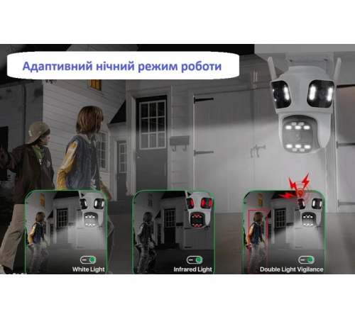 Уличная WiFi IP камера 9Мп 3 объектива / Камера видеонаблюдения с влагозащитой