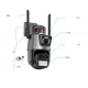Уличная охранная поворотная WIFI камера Dual Lens Zoom 8MP сирена, зум, удаленным доступом онлайн
