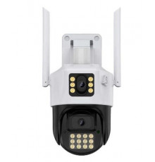 Камера 360 (P12-P6MP)-mpКамера Wifi ptz двойной поклон 3mp+3mp= 6mp камера +12v2a power *icsee
