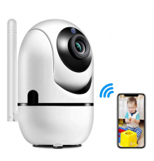 Поворотная IP камера QC011 беспроводная WiFi для видеонаблюдения со звуком и ночным видением