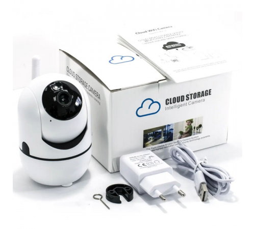Поворотная IP камера QC011 беспроводная WiFi для видеонаблюдения со звуком и ночным видением