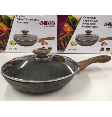 Сковородка с крыкой 26см гранитное покр. с красным BENSON BN-539 (6 шт)