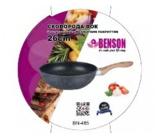 Сковорода 26см, ручка Soft touch, под дерево WOK BN 485 (6 шт/ящ) за 891 грн