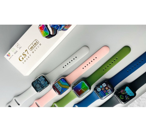 серый Смарт-часы Smart Watch GS7 MINI 41 мм, Фитнес часы с тонометром и пульсоксиметром