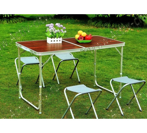 Стол для пикника с 4 стульями Folding Table 120х60х55/60/70 см XL 172 (1 шт/ящ) за 1967 грн