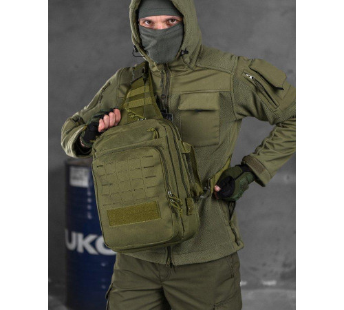 Сумка-слинг тактическая с одной лямкой SILVER KNIGHT 8л oliva ВТ6393