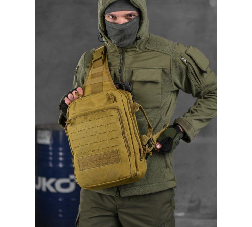 Сумка-слинг тактическая с одной лямкой SILVER KNIGHT 8л coyot ВТ6397