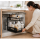 Кухонный стеллаж-сушилка для посуды моющего Storage rack AND-103-30-10pcs / Органайзер для кухонных принадлежностей / Двухуровневый органайзер для хранения