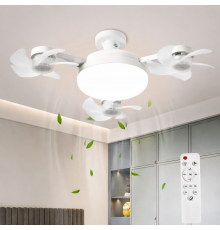 Светодиодная потолочная люстра-вентилятор AY1055 / LED лампа с вентилятором в патрон / Потолочный светильник-вентилятор 50W