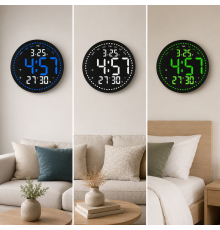 Годинник Blue/White/Green 2828 + Пульт / Годинник на стіну від 220В / LED годинник