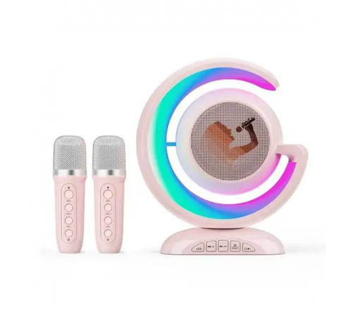 Лампа-нічник з бездротовою bluetooth колонкою RGB підсвічуванням та двома мікрофонами в комплекті для караоке YS-110