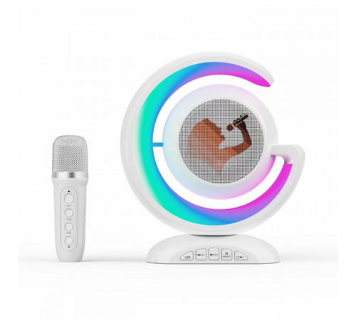 Лампа-нічник з бездротовою bluetooth колонкою RGB підсвічуванням та двома мікрофонами в комплекті для караоке YS-110