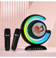 Лампа-нічник з бездротовою bluetooth колонкою RGB підсвічуванням та двома мікрофонами в комплекті для караоке YS-110