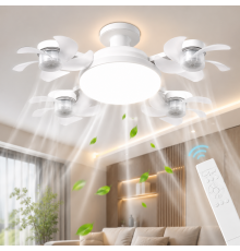 Світлодіодна стельова люстра-вентилятор AY1053 / LED лампа з вентилятором у патрон / Стельовий світильник-вентилятор