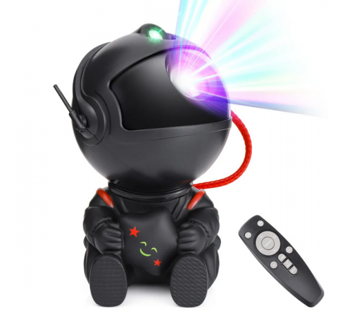 Проектор звездного неба, лазерный ночник на пульту BLACK Astro Star Mini - Космонавт (Светильник LED ночник)