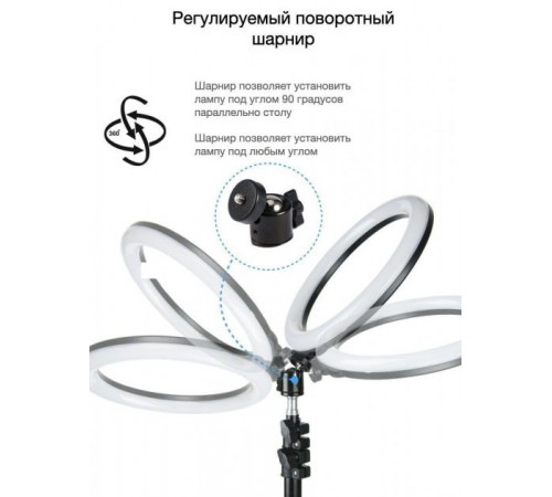 Кільцева LED лампа YQ-320B (30см) з утримувачем телефону для бьюті селфі зйомки Ring Light за 441 грн