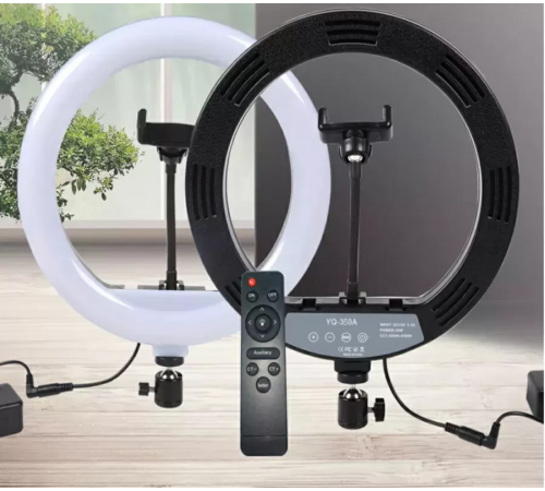 Кільцева LED лампа YQ-320B (30см) з утримувачем телефону для бьюті селфі зйомки Ring Light за 441 грн