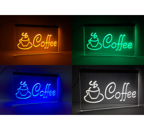 Светодиодная вывеска Кофе Cofe