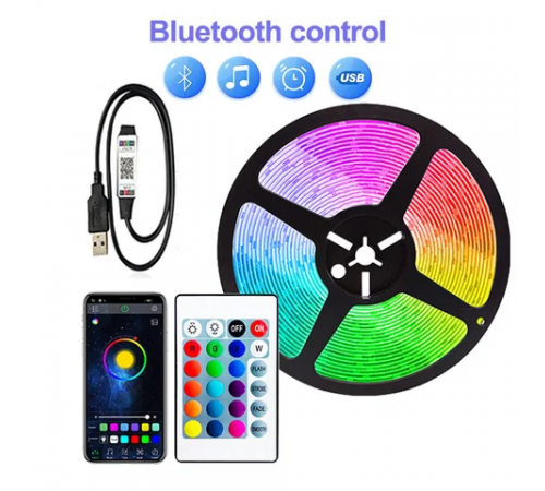 Светодиодная лента LED RGB USB APP SF-20, самоклеящаяся, 5 м, с пультом ДУ, на 300 диодов