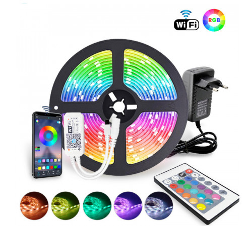 Светодиодная лента LED RGB USB APP SF-20, самоклеящаяся, 5 м, с пультом ДУ, на 300 диодов