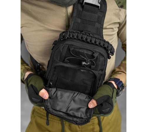 тактична сумка нагрудна paracord black МС8539 за 879 грн