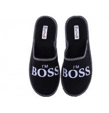Капці закриті чорні PaGo "I'm Boss" підліток бос 39
