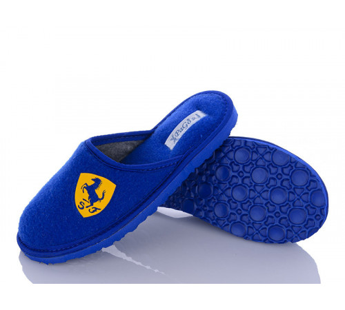 Тапочки підліткові хлопчик домашні кімнатні PaGo "Жовтий Ferrari" Сині