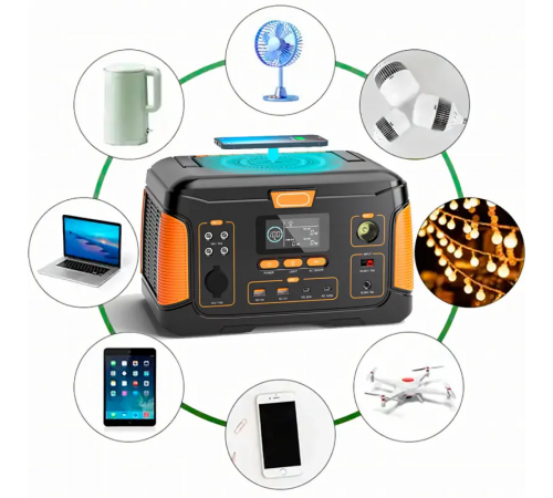 Электоростанция WX1439, 1000W (252 000 мАч), чистая синусоида, USB, Type-C, DC, 2 розетки, фонарь