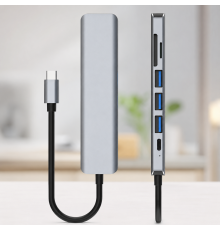 USB хаб 7в1 / Мультифункціональний юсб хаб / Розгалужувач USB