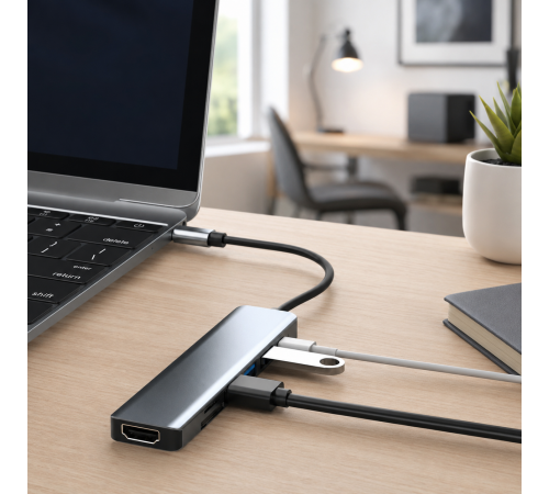USB хаб 7в1 / Мультифункціональний юсб хаб / Розгалужувач USB