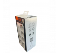 Удлинитель-переноска с 6 розетками и 3 USB-портами 2500W 3 метра
