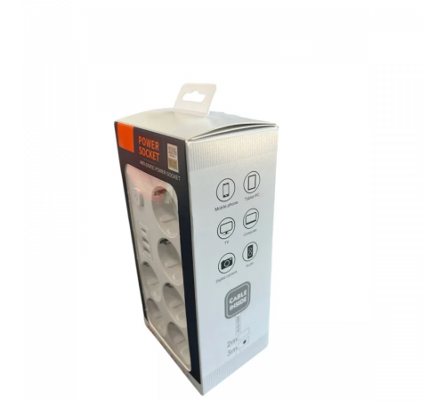 Удлинитель-переноска с 6 розетками и 3 USB-портами 2500W 3 метра