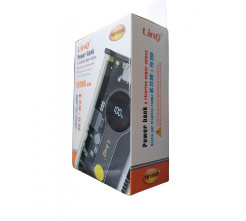 Павер банк, Power Bank 16 000 mAh с индикатором заряда и быстрой зарядкой 22.5W, LinQ