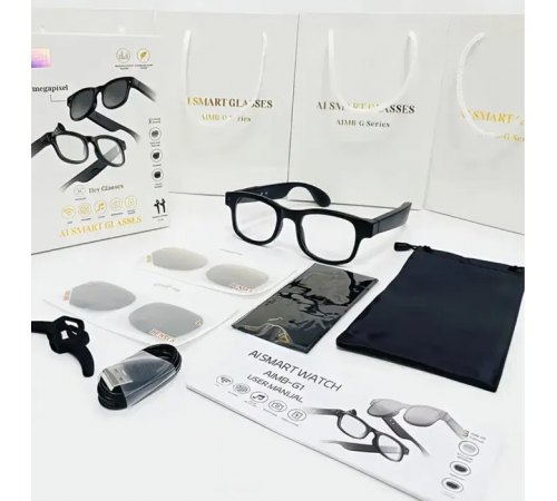 Умные фотохромные очки с камерой 8MP, видеозаписью и встроенным чатом GPT AI Smart Glasses AIMB-G1