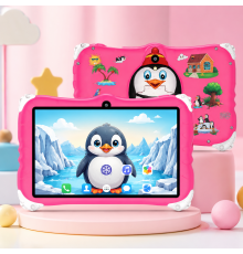 Детский планшет Meijiahui K1 Android-15 Penguin / Планшет 7" 6GB/128GB / Детский планшетный ПК с экраном 7 дюймов Розовый