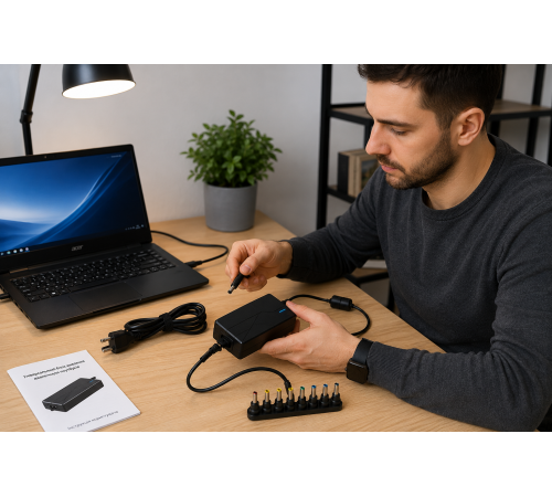 Адаптер универсальный для laptop 120W / Универсальный блок питания для ноутбуков / Зарядное устройство для ноутбука