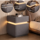 Тумба из экокожи XXF02 с LED подстветкой, сейфом, беспроводная зарядка, Bluetooth-аудио Серая 40х40х51