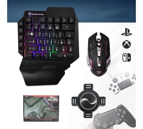 Набор с клавиатурой мышкой и конвертером Игровой для консолей Combo Gaming Клавиатура Мышь Хаб Mix Pro