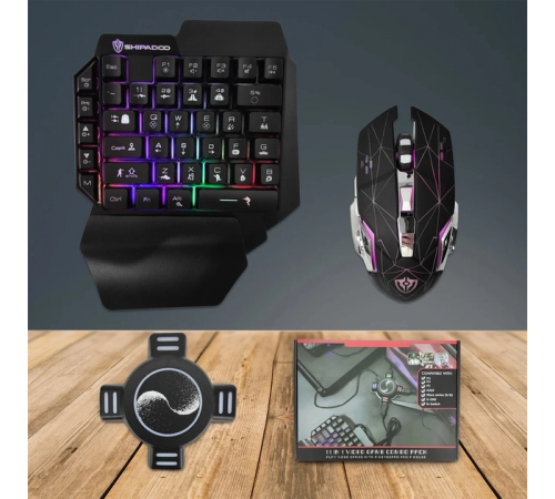 Набор с клавиатурой мышкой и конвертером Игровой для консолей Combo Gaming Клавиатура Мышь Хаб Mix Pro