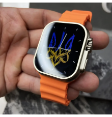 Помаранчеві Смарт годинник L8 Ultra Max 49 mm 1:1 Apple Watch! AMOLED.Преміум якість. Є гвинти та фіксатор ремінця