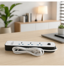 Удлинитель сетевой развивающий AND WL-7 / Удлинитель с USB портами / Сетевой фильтр на 3 розетки, (2хUSB+Type-C), 2м