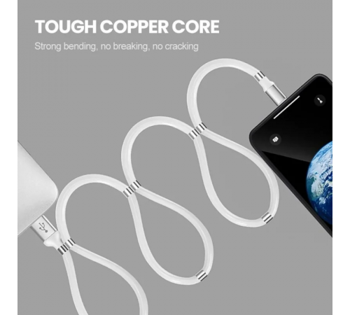 Вечный кабель с магнитными вставками для зарядки micro USB 1 метр